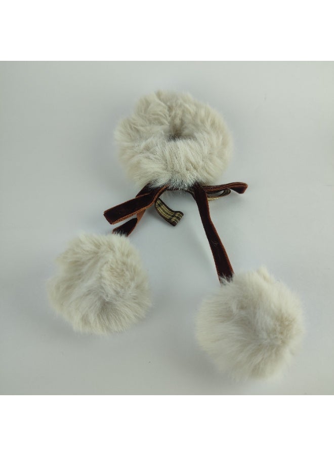Ultra Soft Fur Elastic Hair Tie – Elegant & Comfortable Design - Image 1